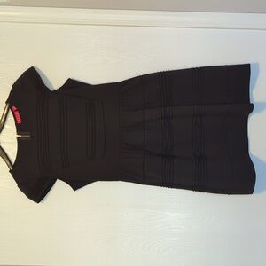 Elle Black Ponte Knit Fit & Flare Cap Sleeve Dress Women's Size 10